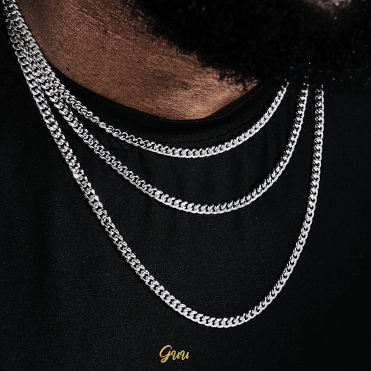 5mm Miami Cuban Link Chain In White Gold