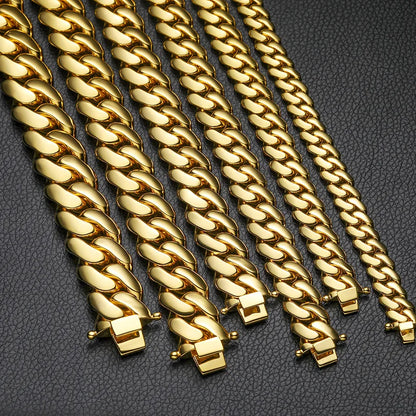 10-22mm 18k Gold Miami Cuban Link Chain