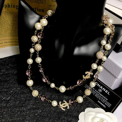 18K  Chanel Black Pearl Diamond Necklace