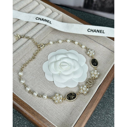 18K  Chanel Black & Orange Crystal Choker Necklace